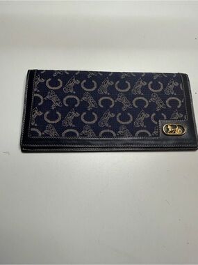 Celine Black Leather Passport Cover with Gold Logo